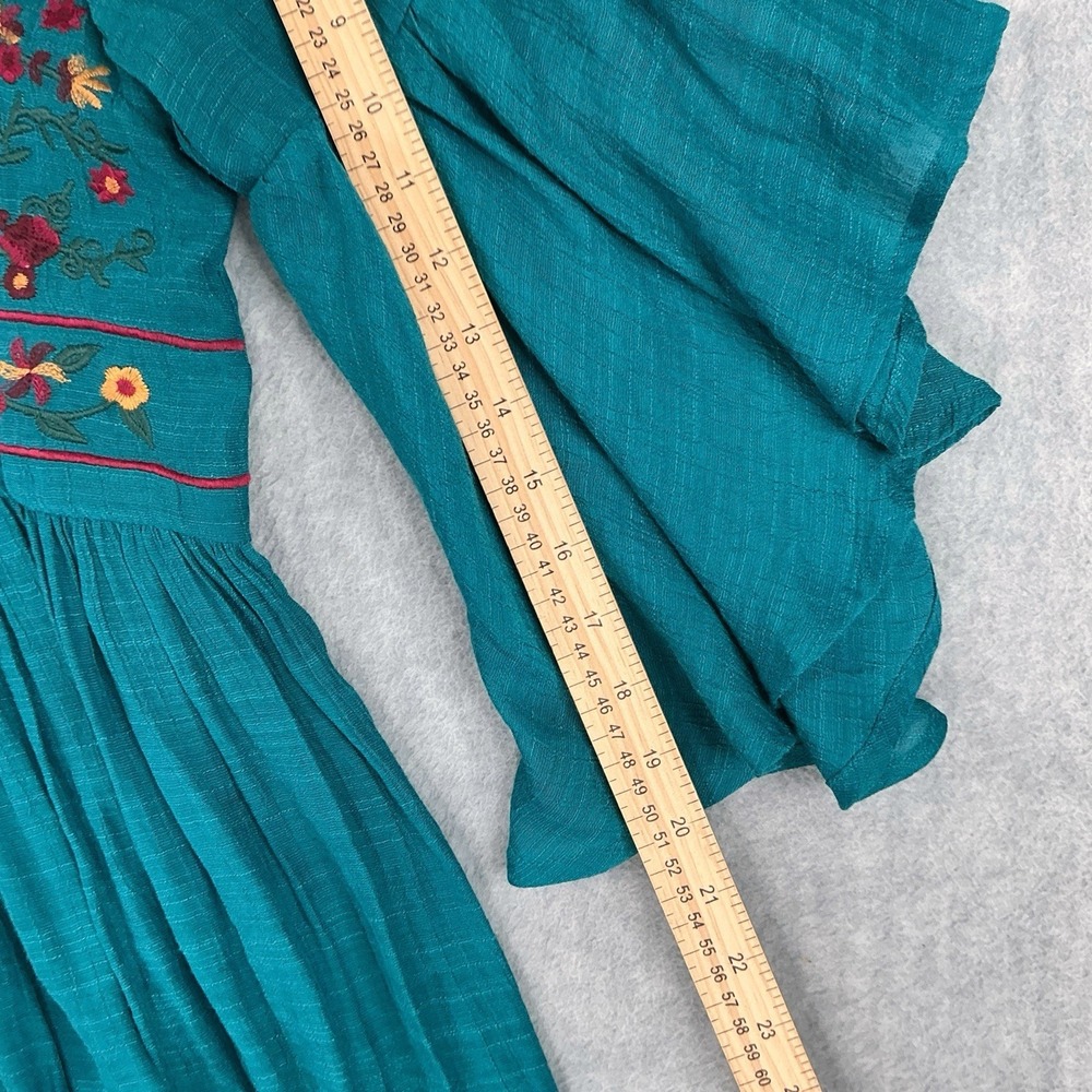 Umgee Tunic Women 1XL Turquoise Green Embroidered Boho Flowy Dress - Picture 16 of 16